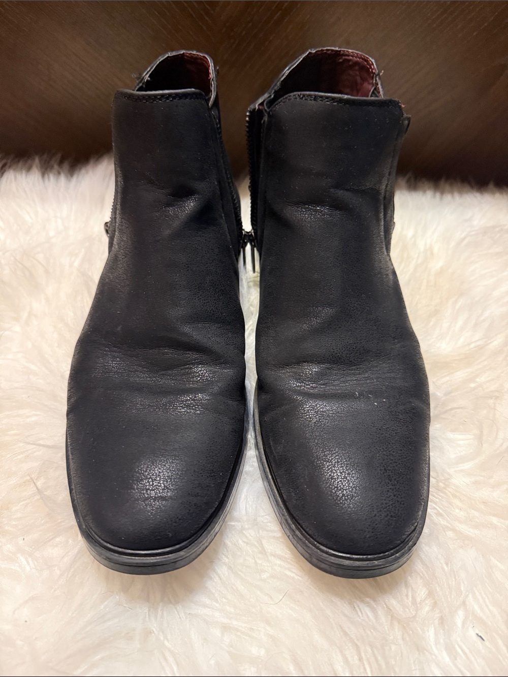 Guess Men's Black Leather Zip Chelsea Boots